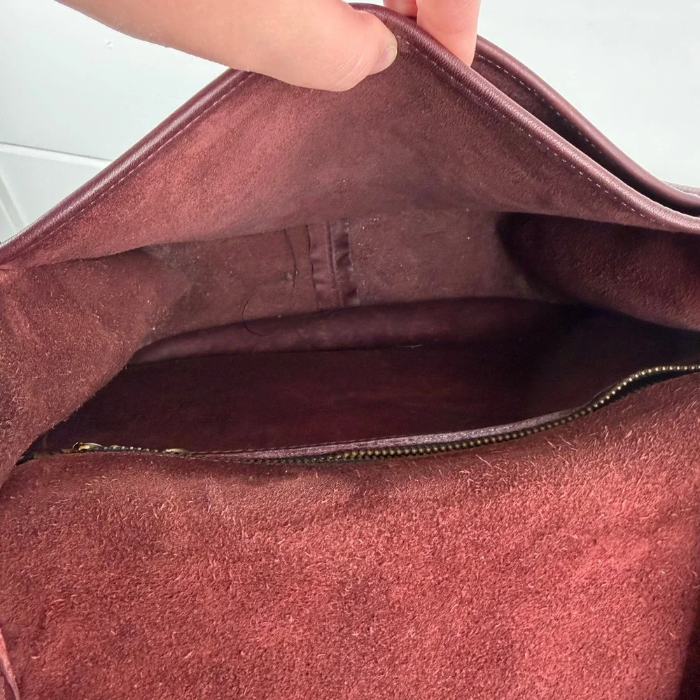 Vintage Frye Saddle Bag Maroon Red Leather Shoulder Purse Satchel